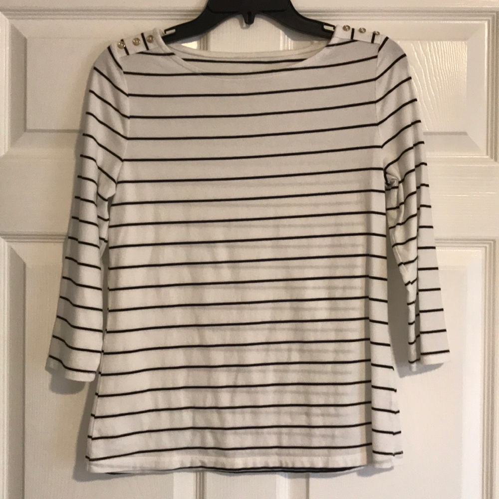 White and black shirt